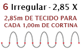 2,85m de tecido para cada 1,00m de cortina