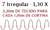 3,30m de tecido para cada 1,00m de cortina