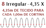 4,30m de tecido para cada 1,00m de cortina